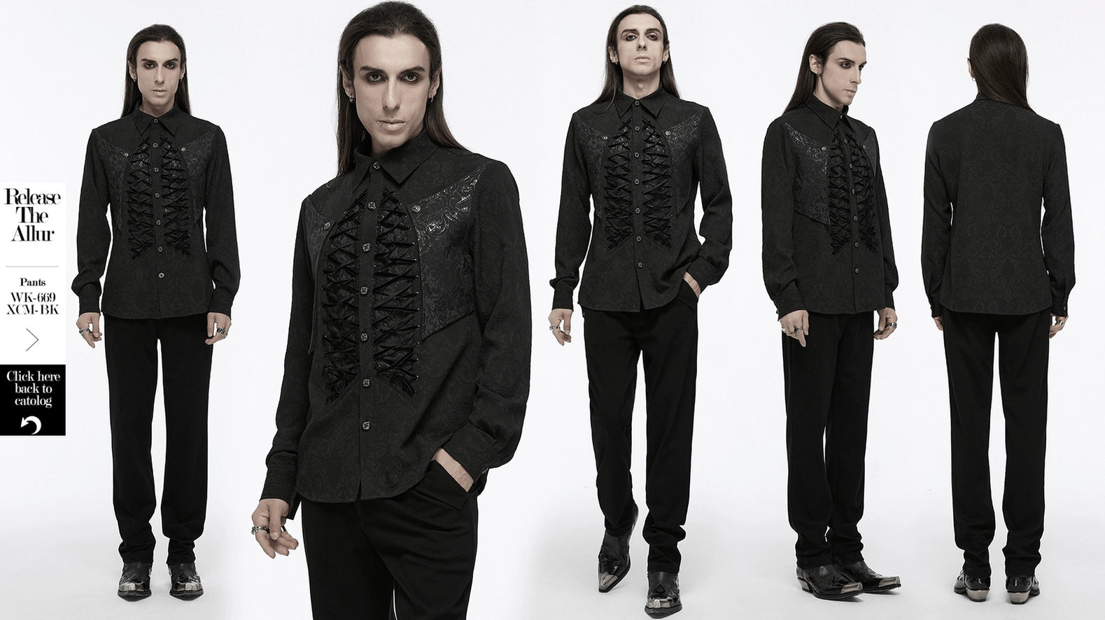 Black corset lace-up gothic shirt alternative fashion wearable art
