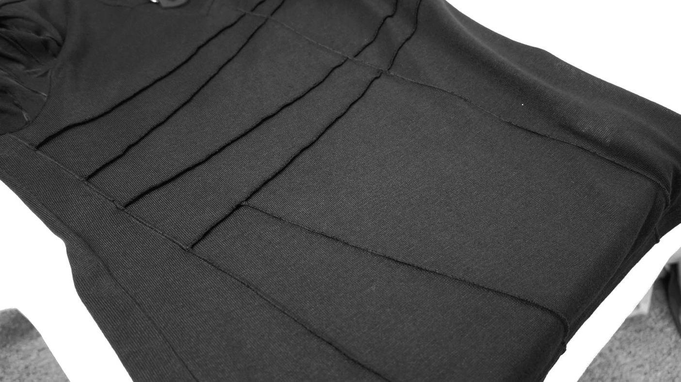 Black gothic hoodie with buckle neck hardware industrial accent detail