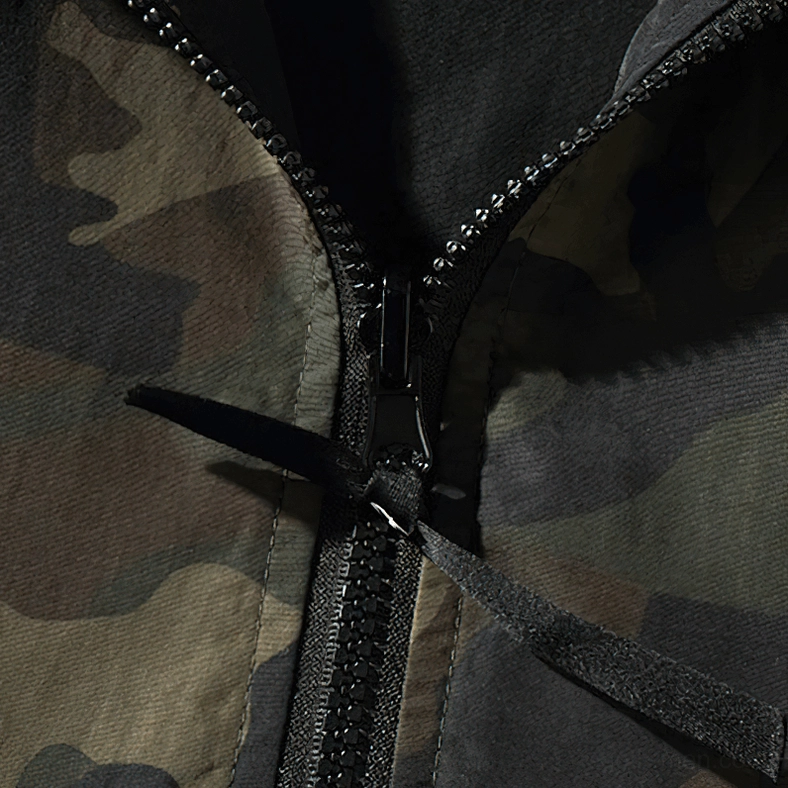 Black gothic hoodie detail showing adjustable drawstring and hood construction quality