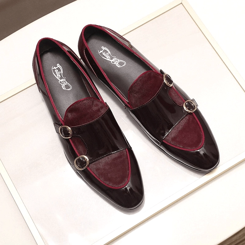 Black Gothic Loafers Detail Shot - Pointed Toe and Patent Leather Finish