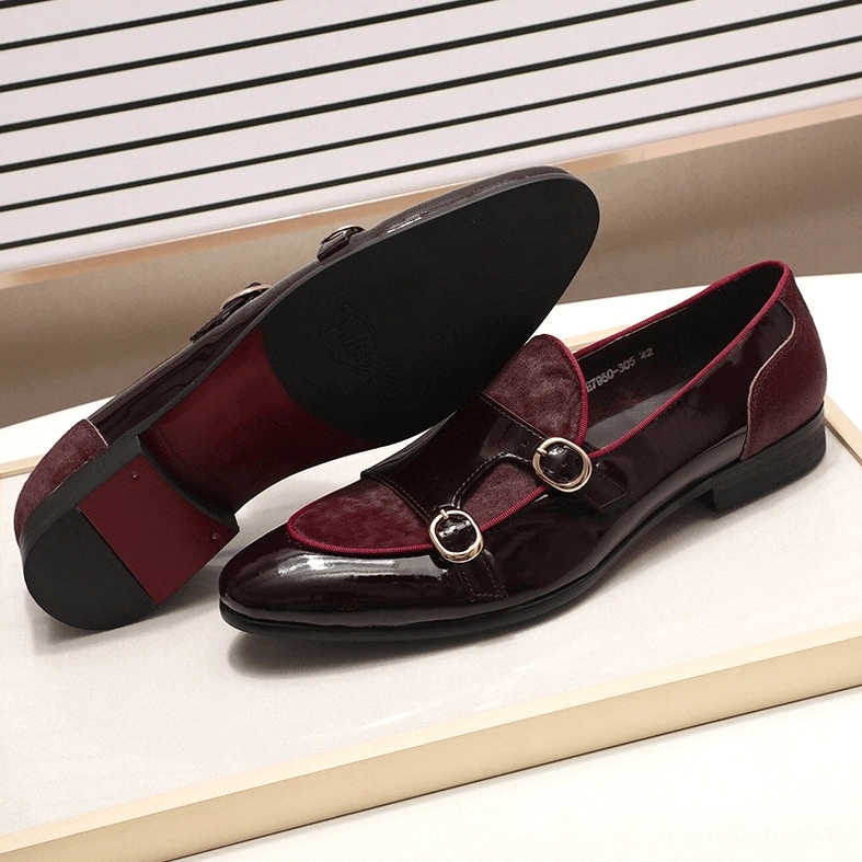 Black Gothic Patent Leather Loafers - Premium Footwear Styling Perspective