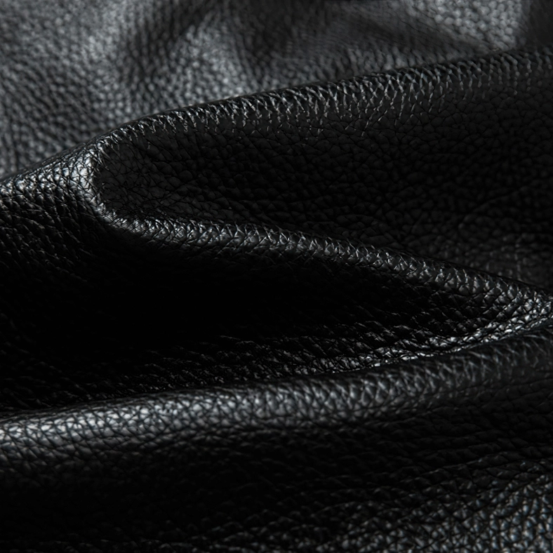 Overall structured fit of black genuine leather gothic stand collar jacket