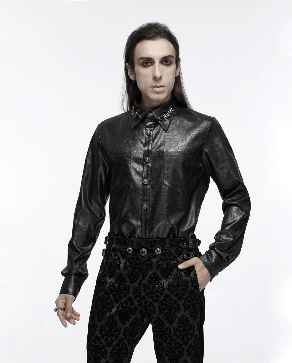 Black velvet gothic suit pants vintage style gemstone buckles and adjustable waist system close-up