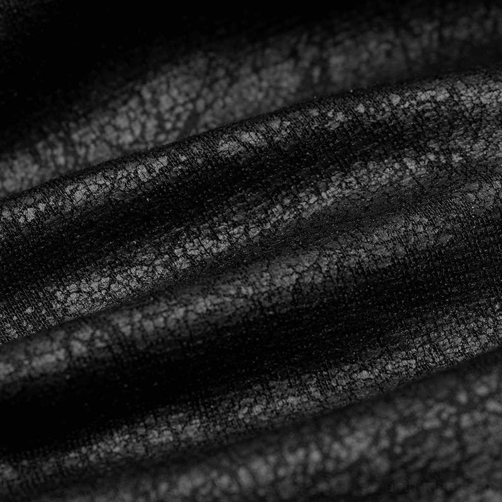 Cracked matte black PU leather texture close-up - aged weathered finish showing gothic industrial aesthetic