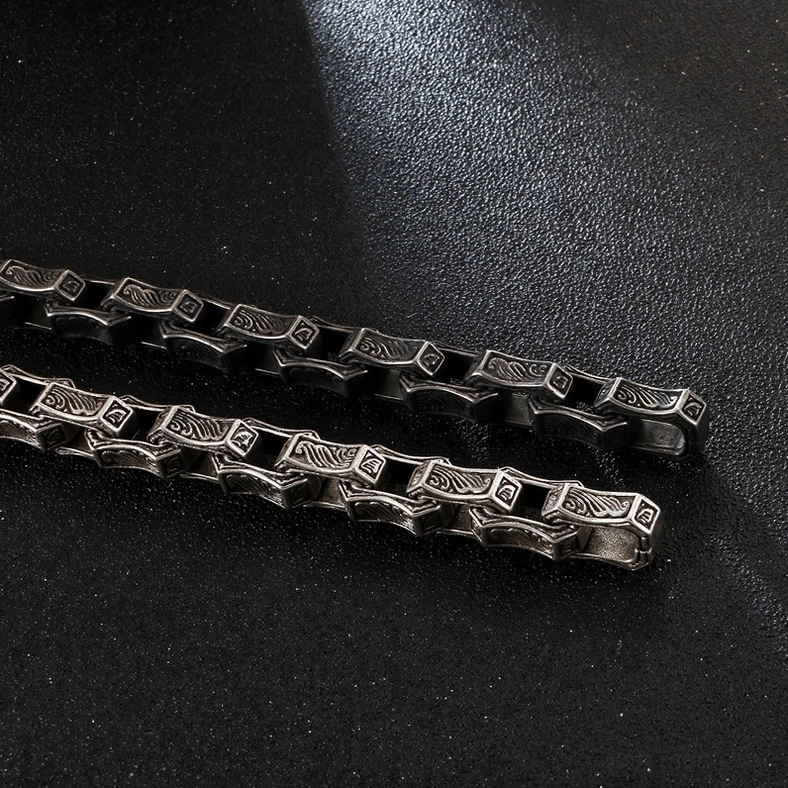 Dark gothic engraved bracelet stainless steel durability showcase