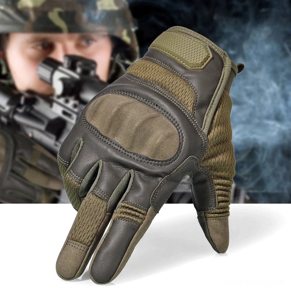 Full finger tactical gloves with touchscreen capability and hard knuckle protection pads