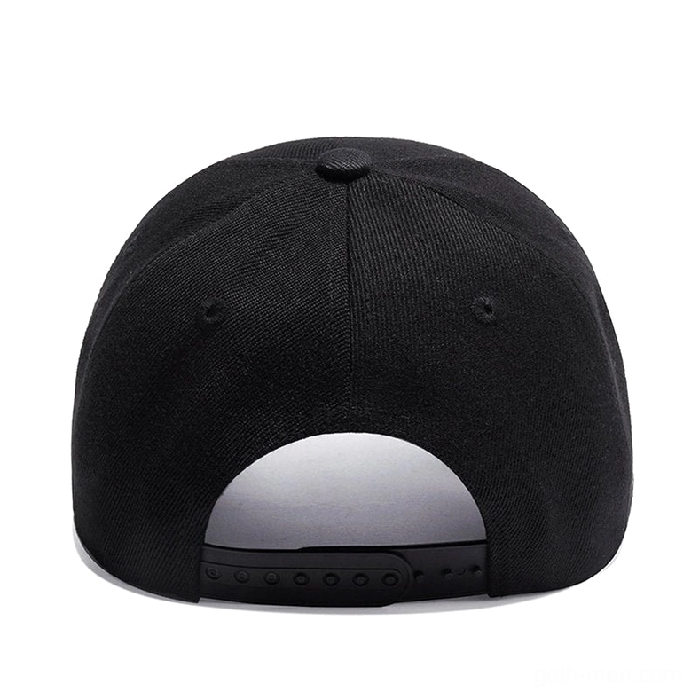 Back view of adjustable gothic snapback cap showing closure mechanism and structural design