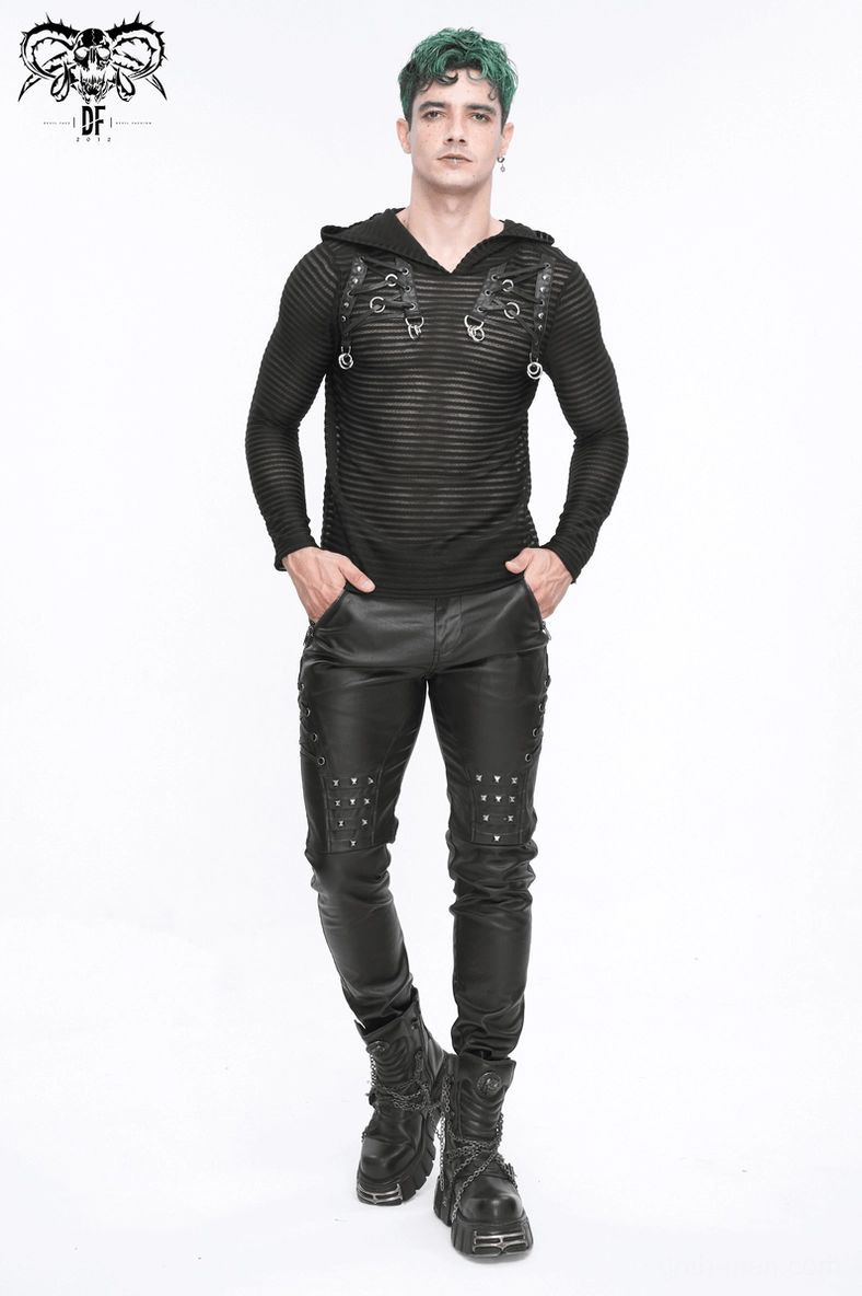Gothic hoodie sleeve detail showing fitted cuff and stripe pattern on arm