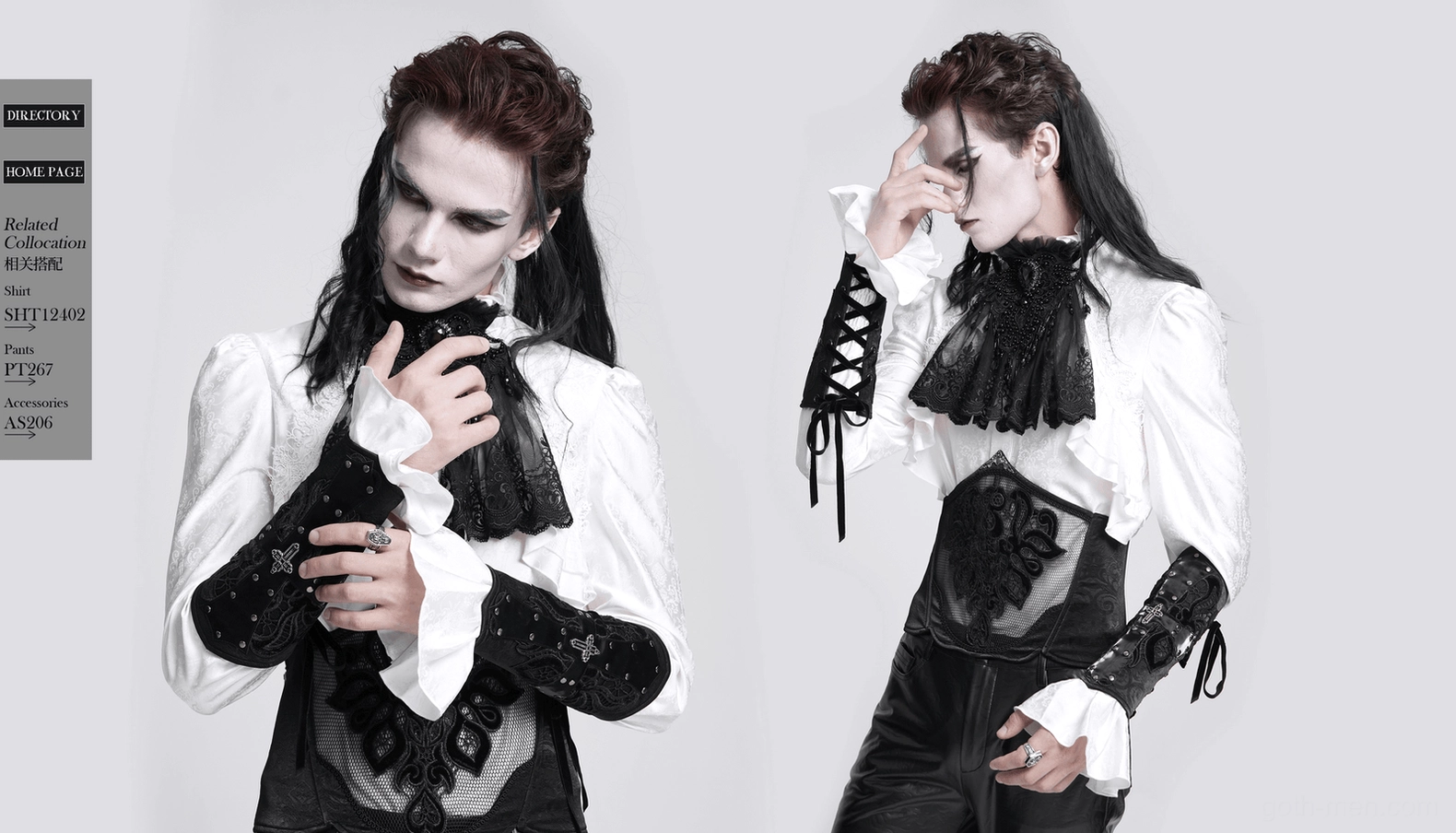 Black gothic lace-up arm guard worn image demonstrating steampunk and darkwave styling possibilities