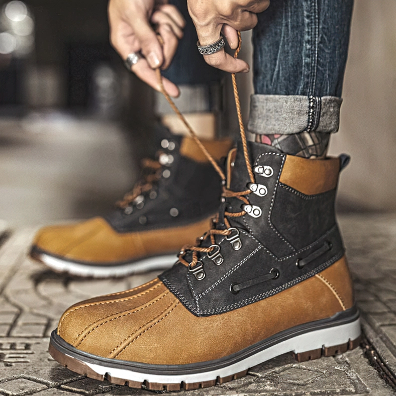 Gothic winter boots rubber outsole all-terrain grip traction waterproof sole detail