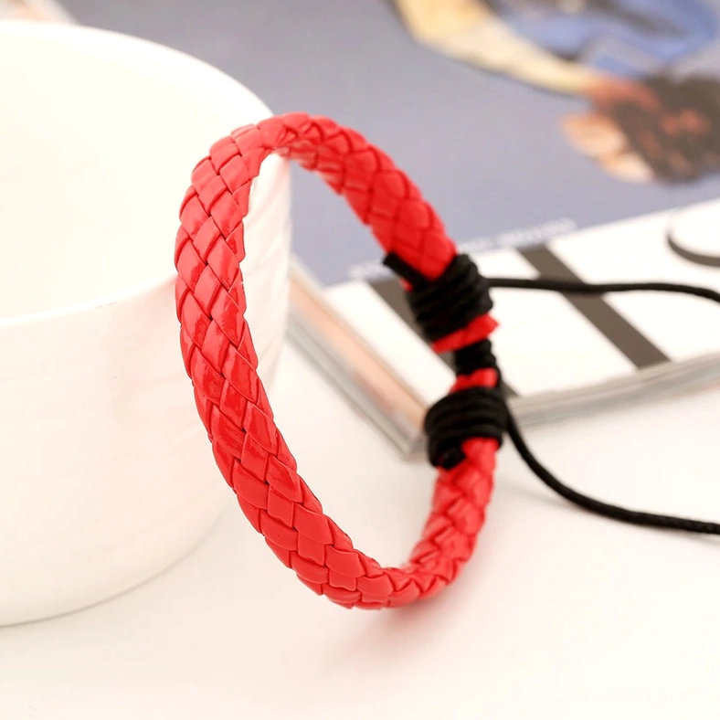 Gothic braided leather bracelet multiple colorways showcase collection