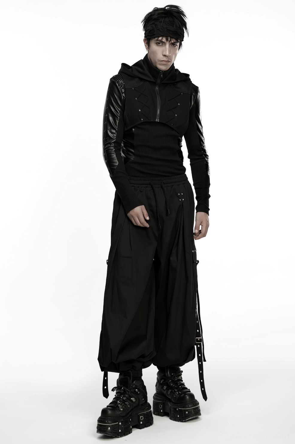Black gothic cargo pants complete styling guide showing festival and alternative wear options