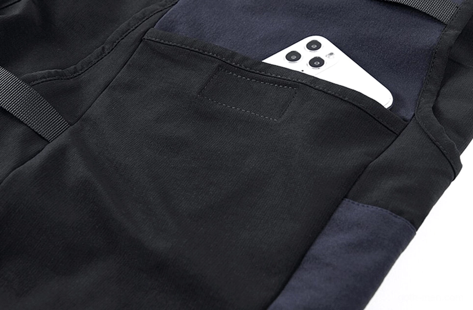 Gothic cargo shorts styling detail - webbing accents and pocket placement on tactical design