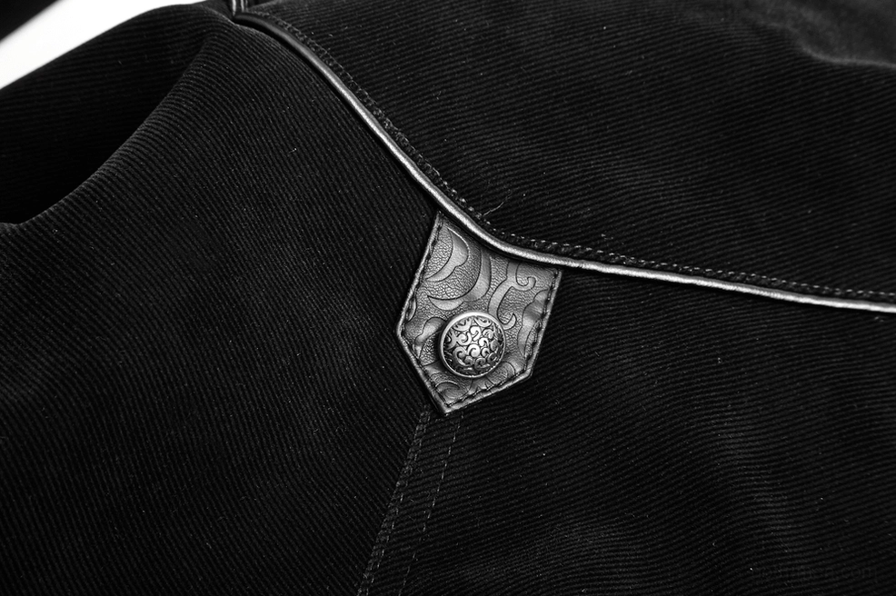 Black velvet cloak worn modeled showing how gothic coat drapes and architectural construction on body