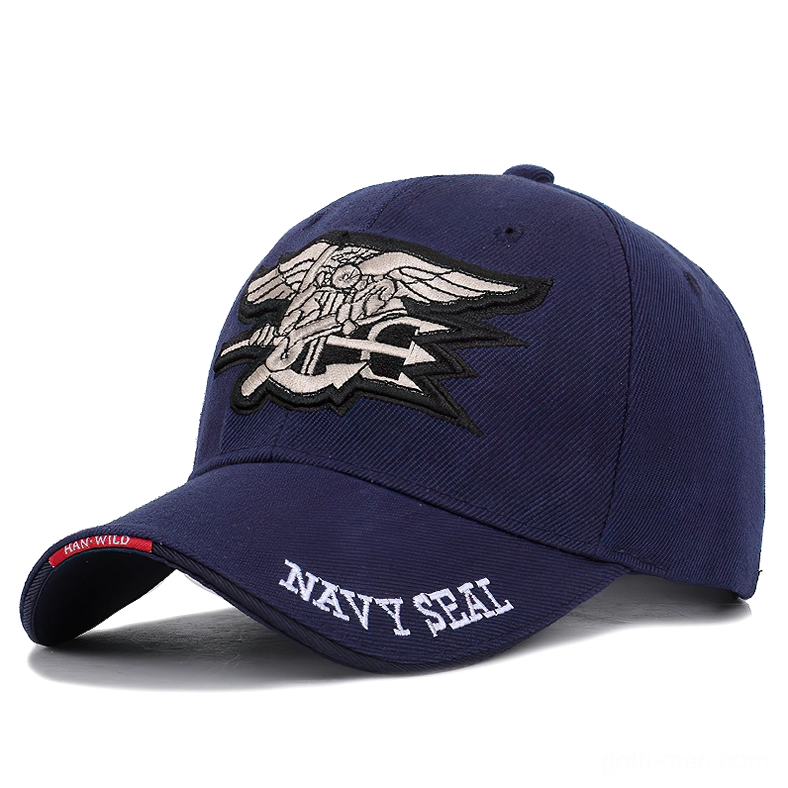 Navy blue gothic embroidered baseball cap alternative fashion style