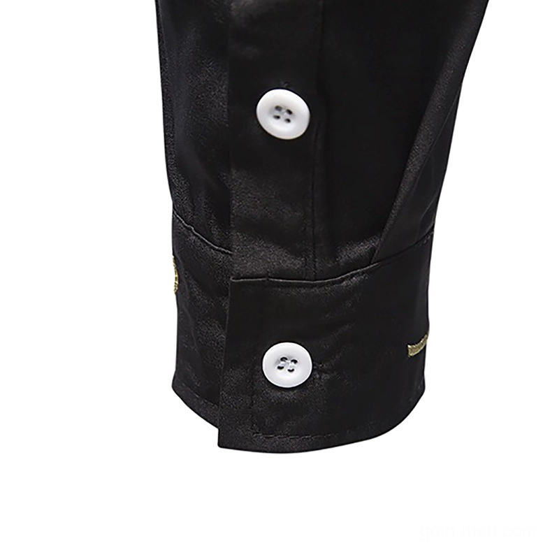 Gothic embroidered shirt sleeve and cuff detail with decorative threading
