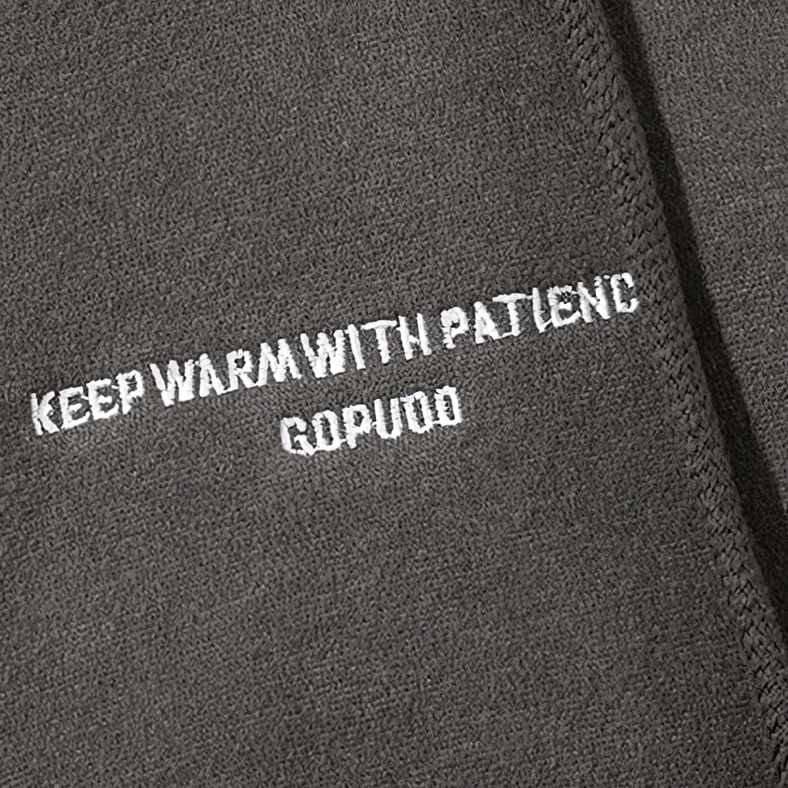 Alternative letter hoodie showing sleeve cuff ribbed detail and arm fit
