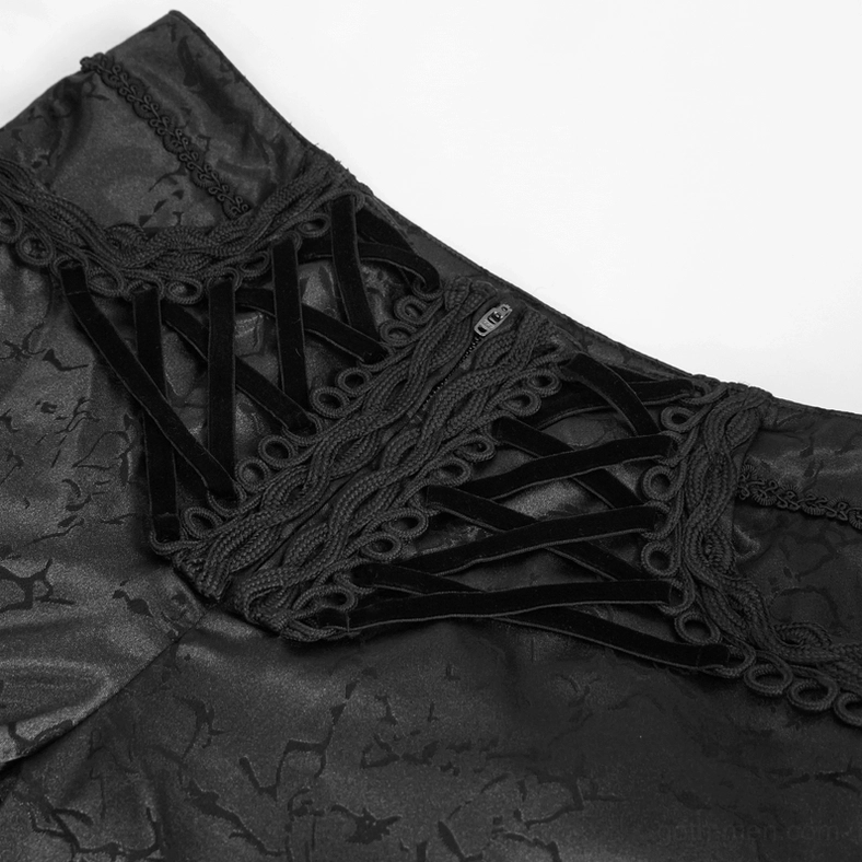 Black gothic cargo trousers alternative view highlighting alternative fashion styling and dark aesthetic appeal