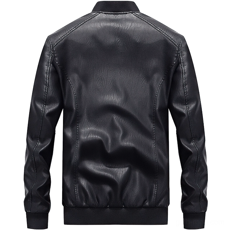 Black gothic motorcycle jacket back view showing ribbed cuffs and hem structure