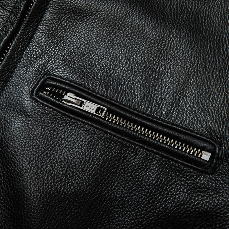Full back view of black leather gothic jacket showing structured silhouette and seam stitching