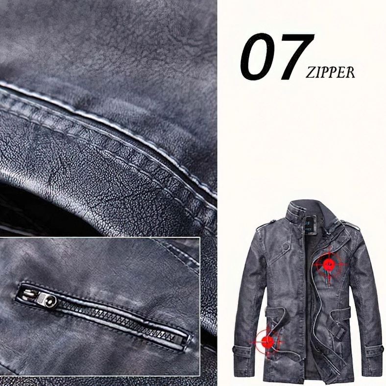 Gothic style PU leather jacket full length silhouette display