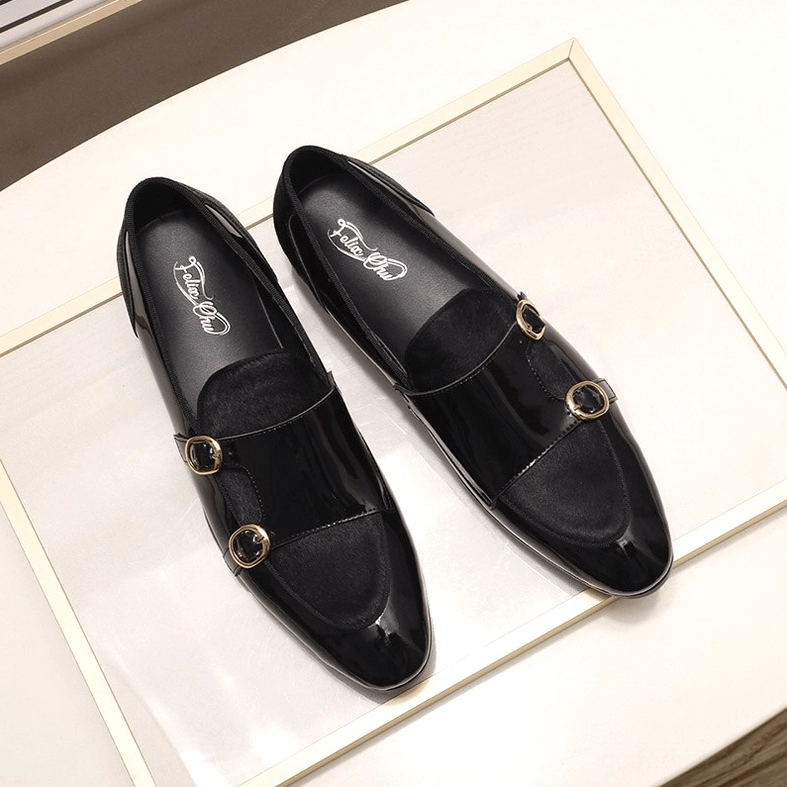 Gothic Loafers Alternative Angle - Double Buckle and Pointed Toe Detail View