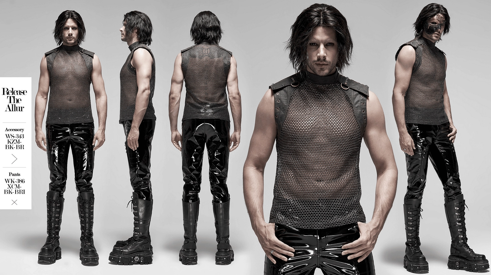 Alternative product view of gothic mesh tank top displaying overall silhouette and wearable aesthetic for alternative fashion