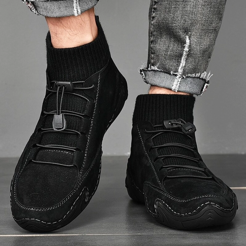 Dark grey gothic mid-top sneakers - complete product display showing overall silhouette
