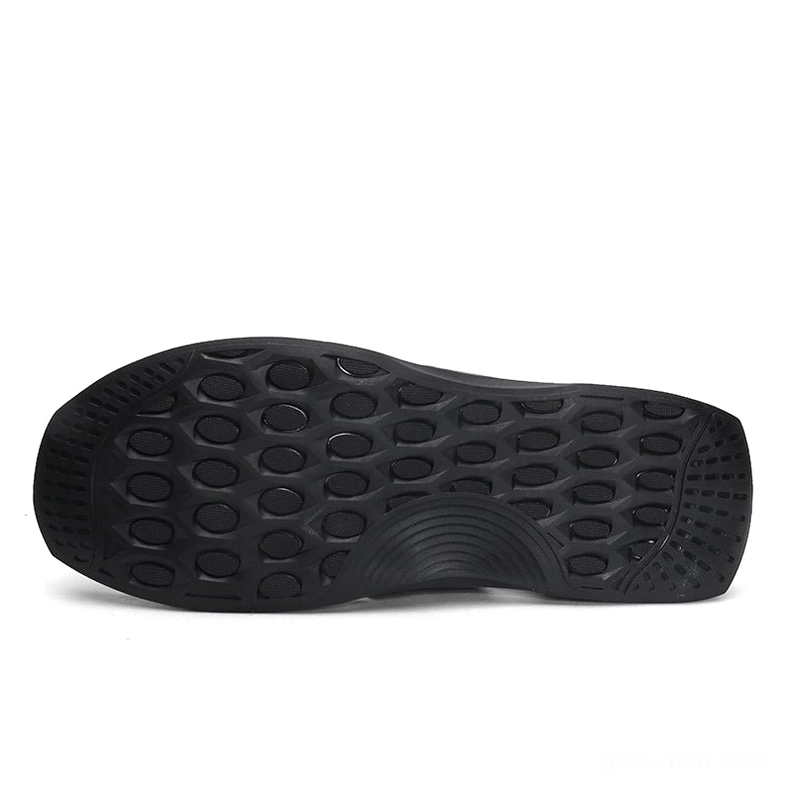 Honeycomb textured anti-slip rubber outsole of gothic sandals showing grip pattern detail