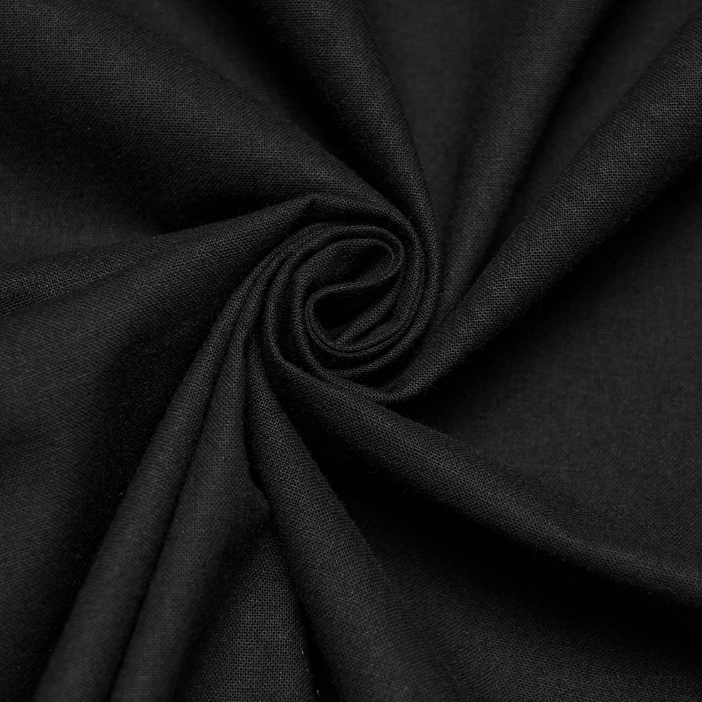 Black cotton lace fabric texture close-up - matte finish with soft drape and embossed lace weave detail