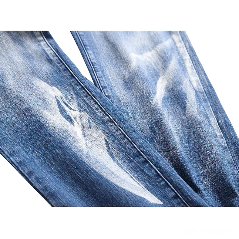Black gothic skull print denim showing 3D printed design depth and artistic detail