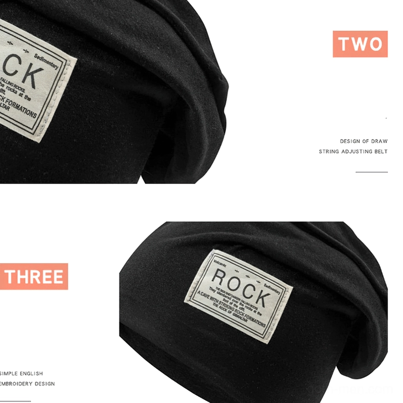 Gothic slouch beanie premium stretch knit fabric texture detail