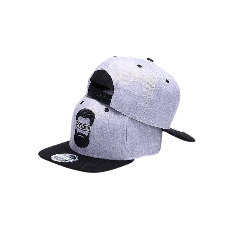Gothic snapback cap rear three-quarter view displaying adjustable plastic buckle closure and back panel stitching