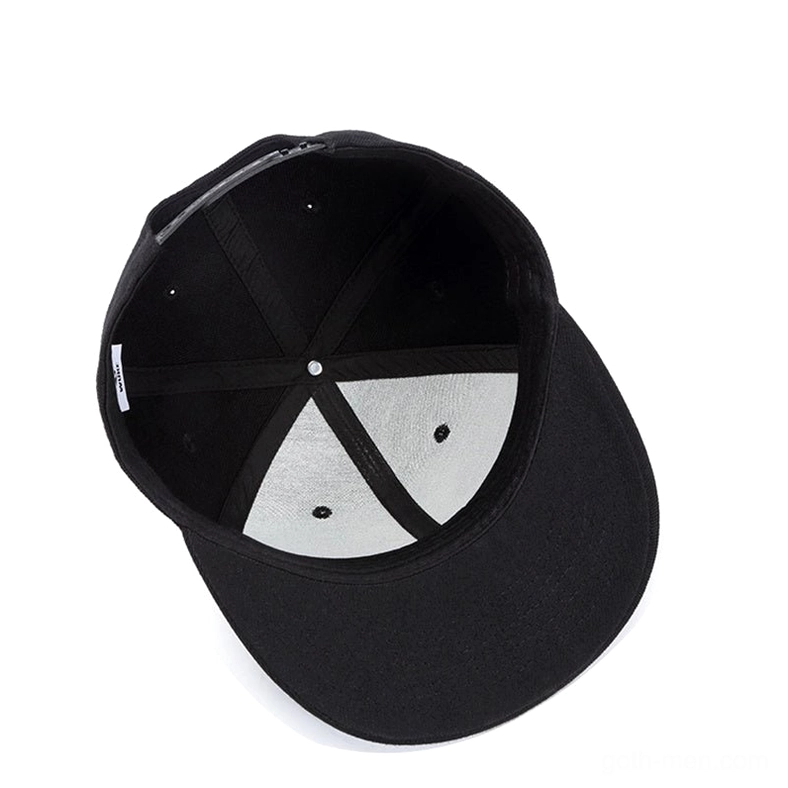 Gothic snapback cap interior view showing grey cotton lining and construction quality