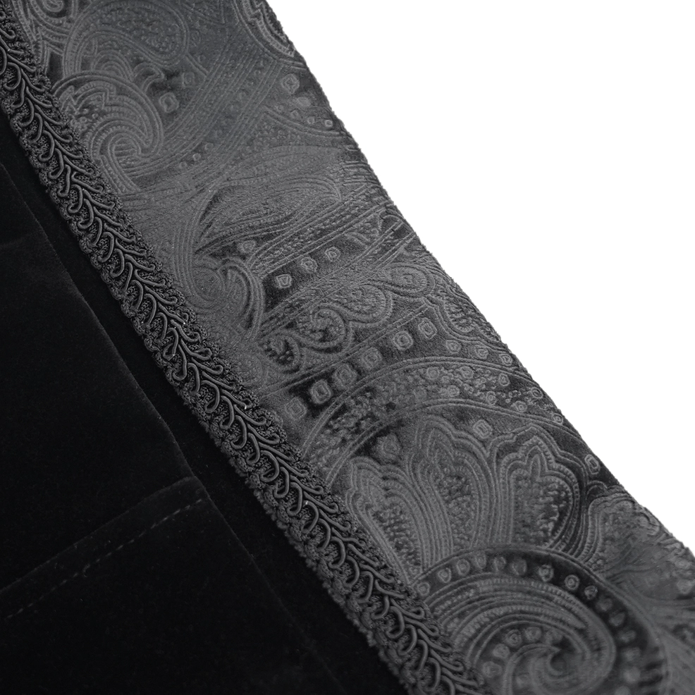 Gothic Victorian tailcoat care instructions and maintenance guide for velvet preservation and embroidery durability