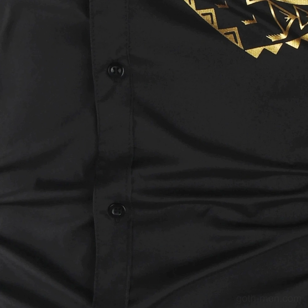 Gold tribal gothic men's shirt color variations black green navy red