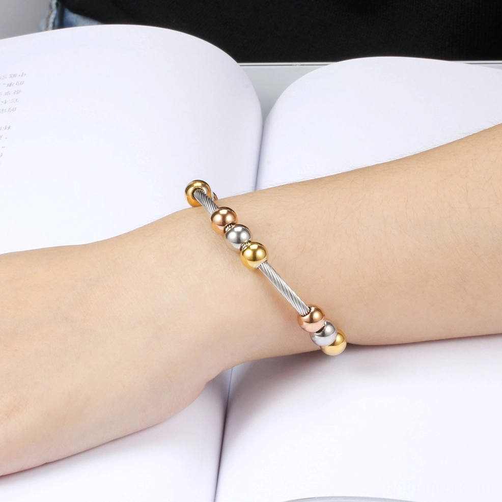 Adjustable two-tone gothic bracelet complete product showcase alternative view