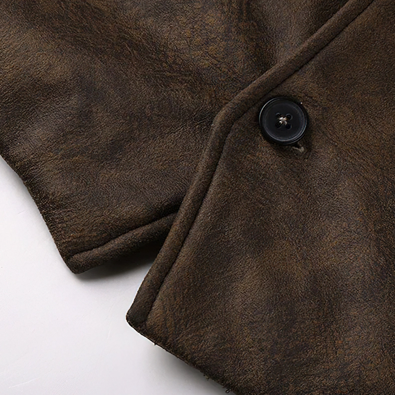 Black and brown suede gothic waistcoat color comparison flat lay