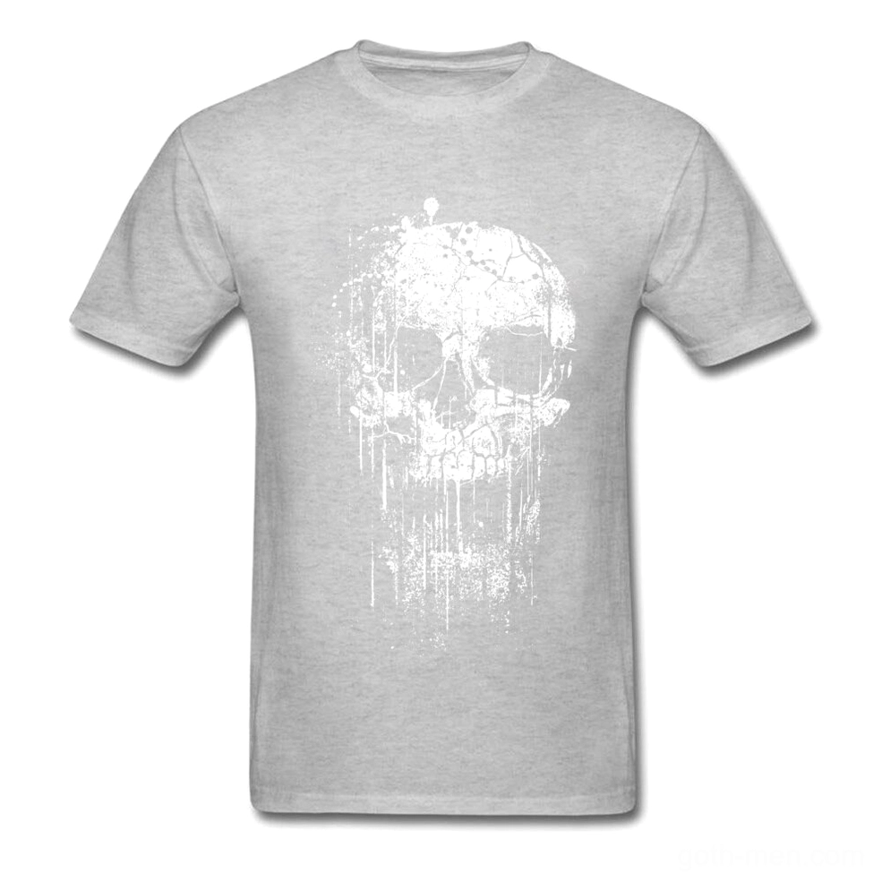 Heather gray distressed skull graphic gothic T-shirt unisex accessible dark wear