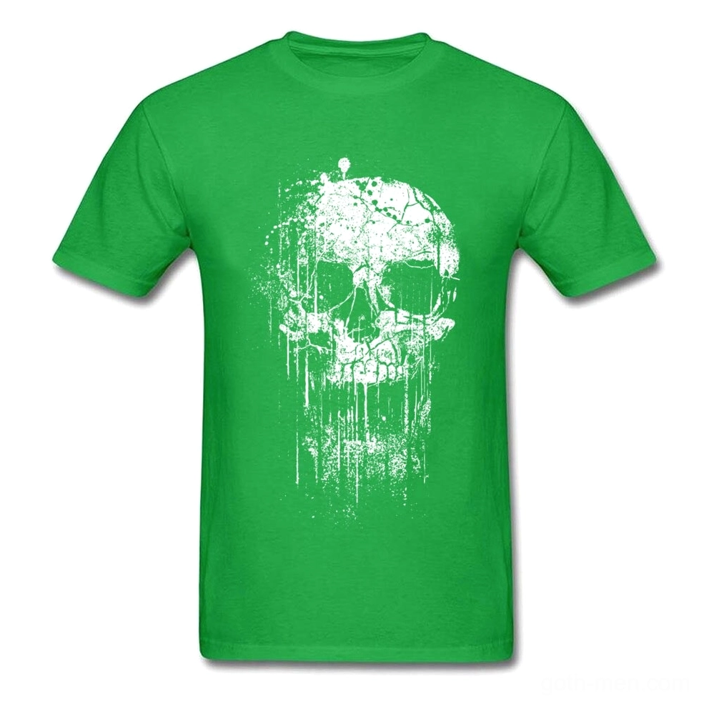 Kelly green distressed skull print gothic T-shirt witchy dark aesthetic