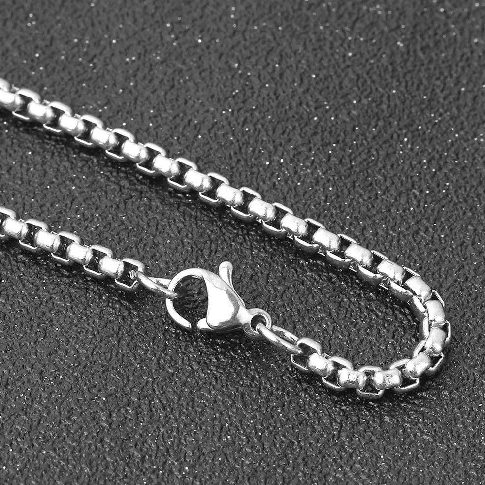 Stainless steel lobster claw clasp fastener necklace closure mechanism detail