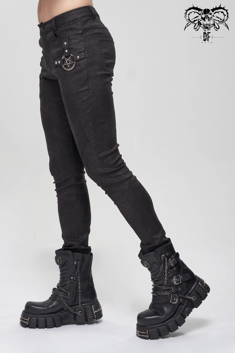 Pentagram gothic slim pants all-black silhouette alternative subculture fashion
