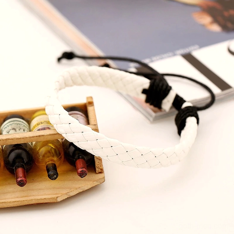 Premium PU leather gothic braided bracelet quality craftsmanship detail