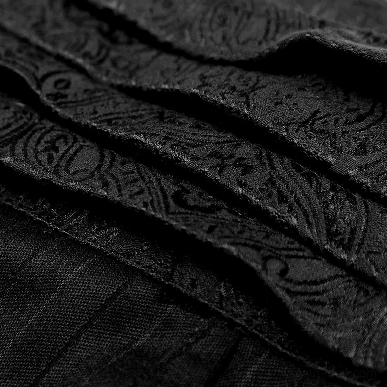 Black striped slim-fit gothic dress trousers, Victorian formal silhouette, elegant dark aesthetic