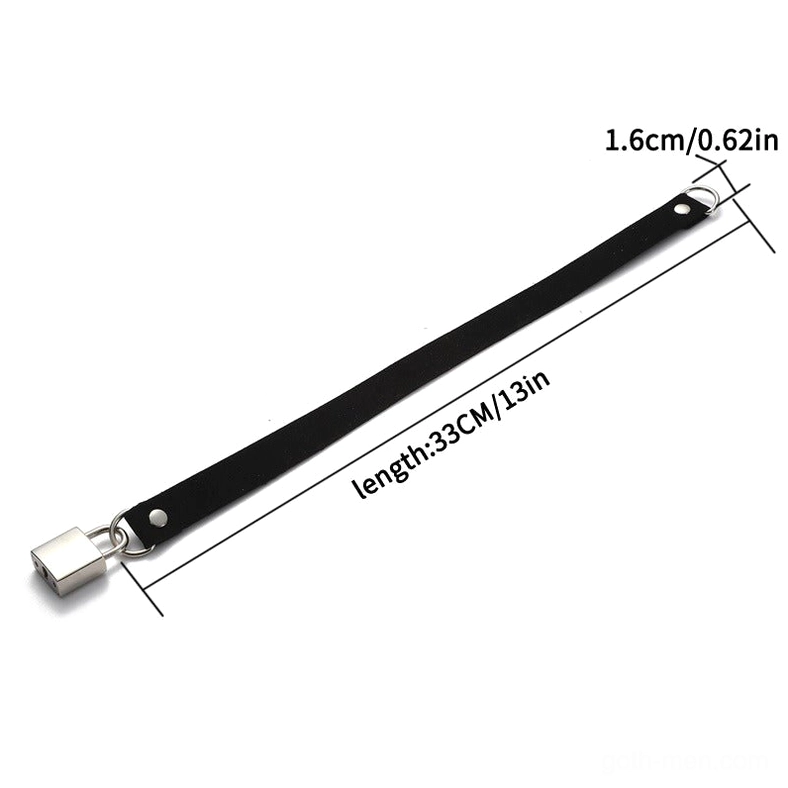 Velvet choker strap measurement flat lay showing 33cm length and 1.6cm width - gothic necklace sizing