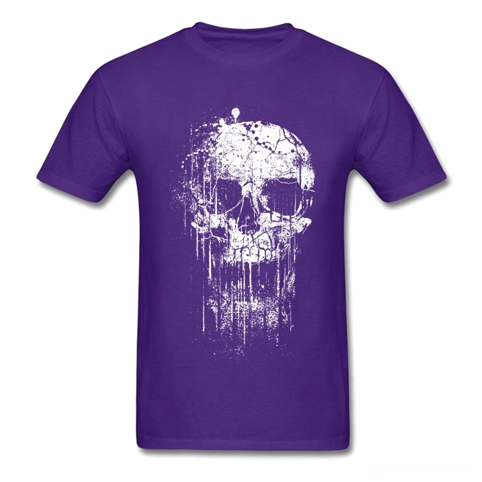 Yellow distressed skull graphic gothic T-shirt unconventional dark fashion